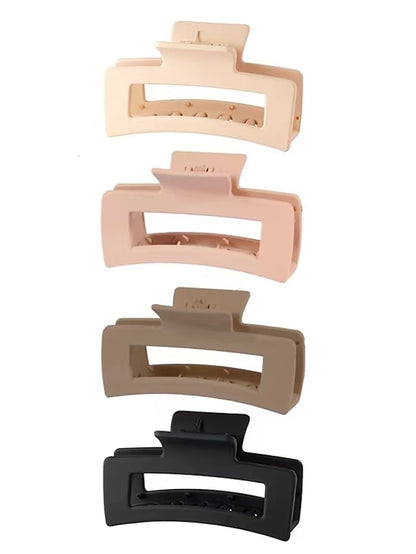 Large Hair Claw Clips 4 PCS, Hair Clips for Thick Hair Acrylic Banana Claw Clips Non-slip Hair Clip Rectangular Jaw Clips Big Hair Clips Gifts for Women - LuckyFash™