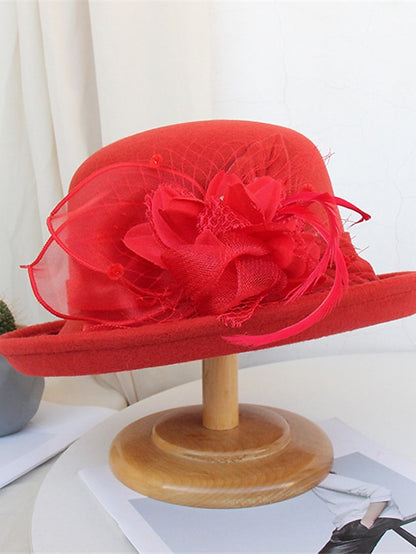 Women's Hat Bucket Hat Black Purple Yellow Party Outdoor Dailywear Floral Floral Portable Windproof Comfort - LuckyFash™