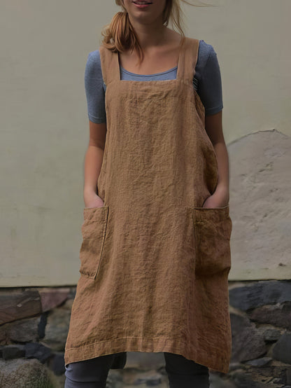 Solid Home Service Loose Short Dress With Pocket - LuckyFash™