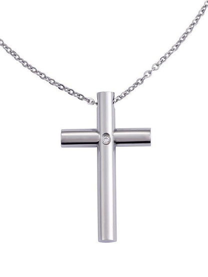 Solitaire Diamond Cross Pendant - LuckyFash™