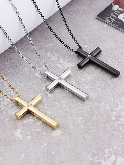 Solitaire Diamond Cross Pendant - LuckyFash™