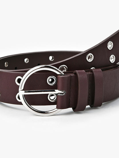 Women's Unisex PU Buckle Belt PU Leather O-ring Buckle Eyelet Casual Classic Party Daily Black Brown Coffee - LuckyFash™