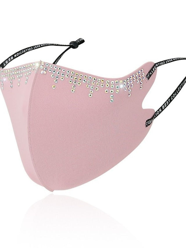 Women's Face Mask Nylon Fashion Shiny 3D Party Pure Color 1pc / pack Mask Portable Windproof Outdoor / Fall / Spring / Summer - LuckyFash™