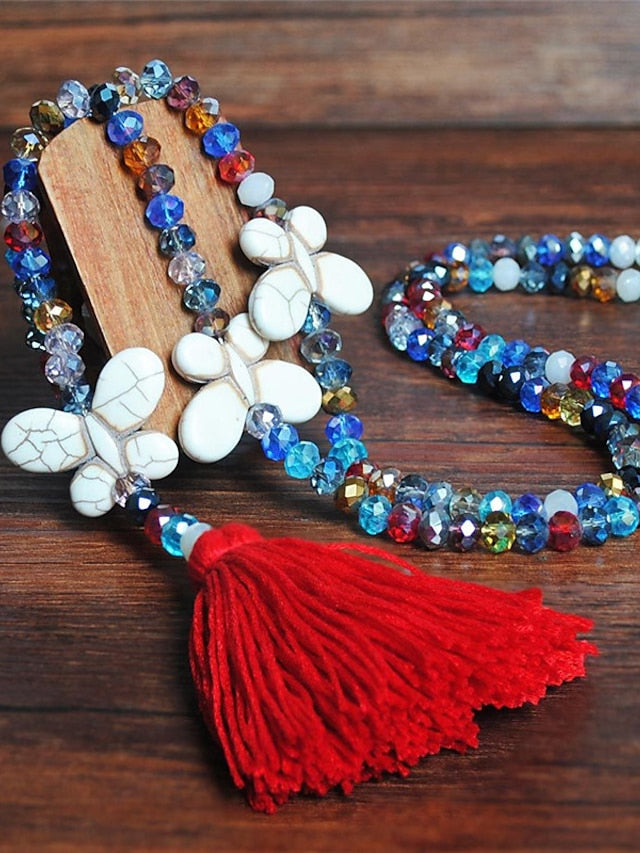 Women's necklace Chic Modern Street Butterfly Necklaces & Color Crystal  Bohemia Sweater Necklace / Blue / Pink / Fall / Winter - LuckyFash™