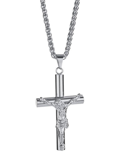 Stainless Steel Plated with Jesus Christ Crucifix Cross Pendant - LuckyFash™