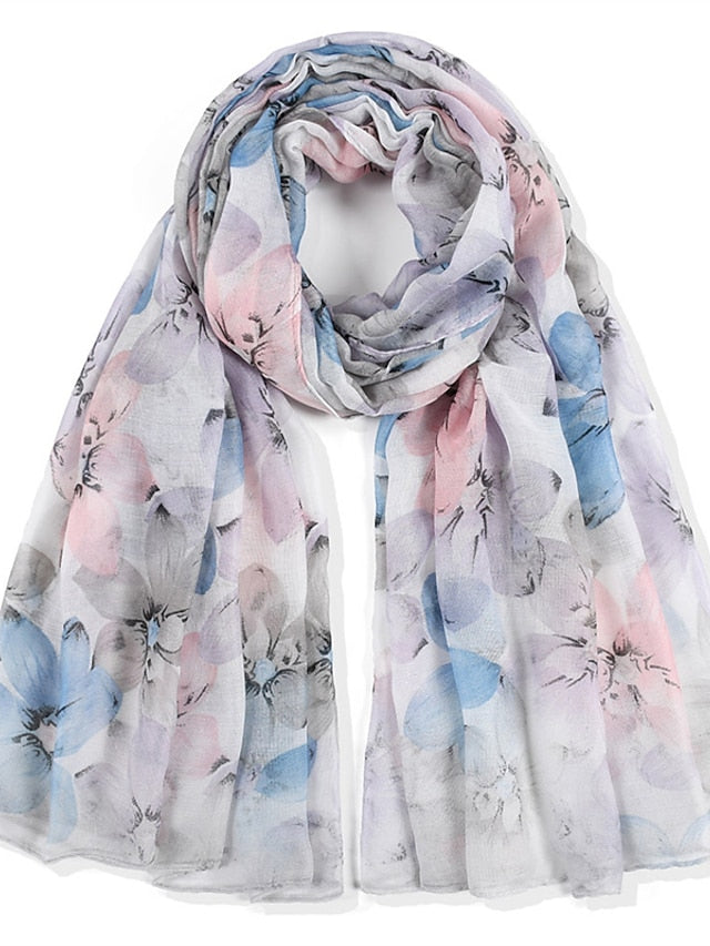 New High Quality Flower Scarf Women Long Scarves Candy Color Shawl Female Hijab Wrap Summer Beachwear Cover-ups - LuckyFash™