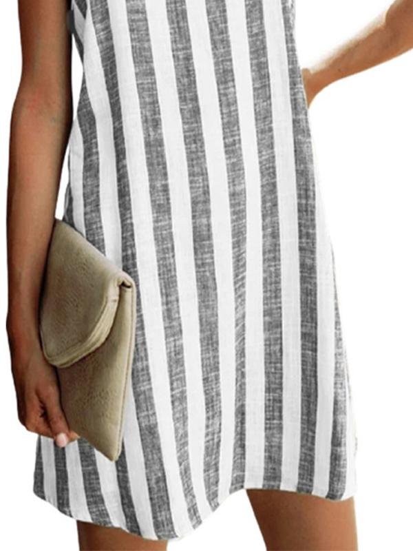 Striped Print Suspender Mini Dress - LuckyFash™