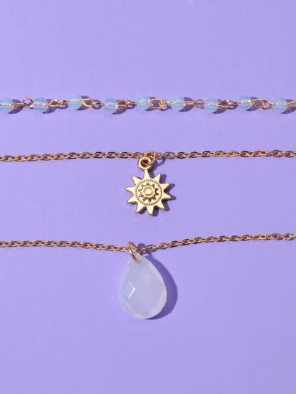 Sun Charm Layered Necklace - LuckyFash™