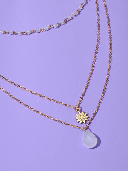 Sun Charm Layered Necklace - LuckyFash™