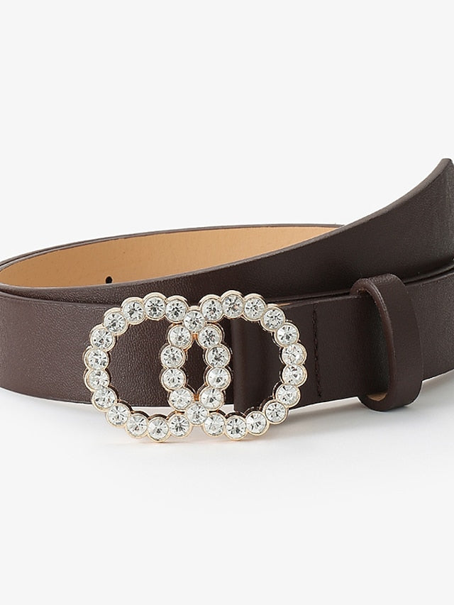 Women's Belt Leather White Black Camel Khaki Coffee Waist Belt Outdoor Street Daily Holiday Pure Color / Spring / Summer / Fall / Winter / Alloy - LuckyFash™