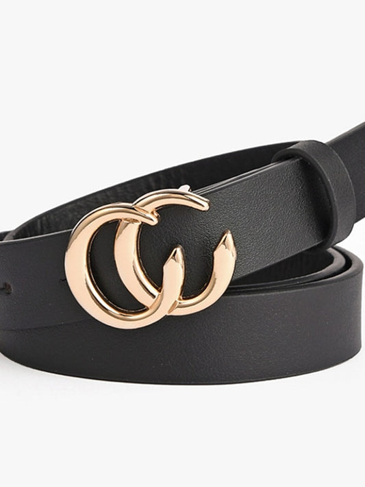 Women's Unisex PU Buckle Belt PU Leather Metal Bucke Eyelet Casual Classic Party Daily White Black Brown Coffee - LuckyFash™