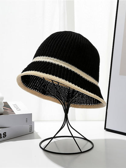 Women's Slouchy Beanie Hat Home Daily Stripes and Plaid Knit Casual Sweet Breathability Comfortable Elastic 1 pcs - LuckyFash™