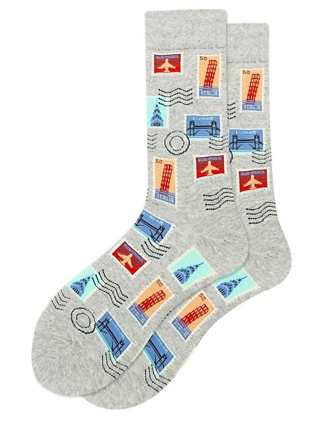 Unisex Crew Socks Work Daily Holiday Animal Patterned Dot Flower Polyester Cotton Simple Casual Lolita Casual Cute Casual / Daily 1 Pair - LuckyFash™