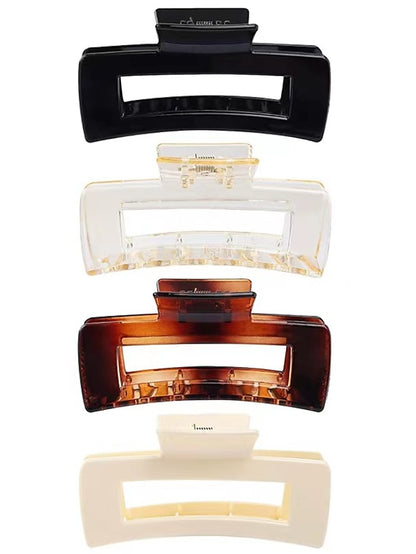 Large Hair Claw Clips 4 PCS, Hair Clips for Thick Hair Acrylic Banana Claw Clips Non-slip Hair Clip Rectangular Jaw Clips Big Hair Clips Gifts for Women - LuckyFash™