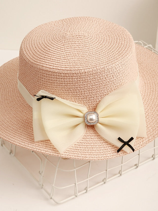 Women's Sun Hat Straw Hat Daily Holiday Straw Vacation Beach Sunscreen Casual / Daily 1 pcs - LuckyFash™