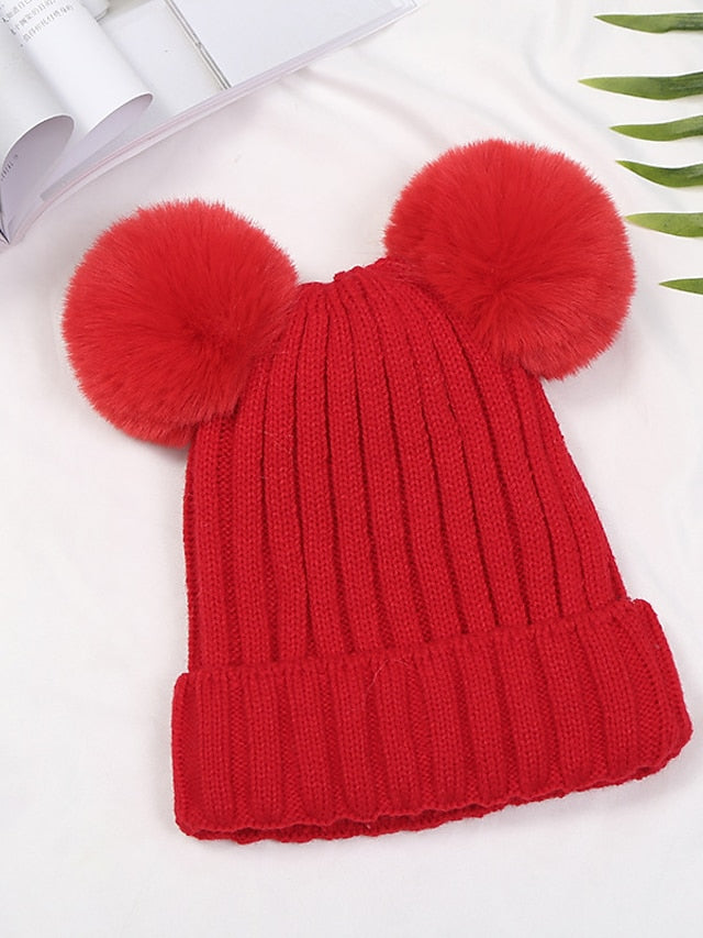 Women's Hat Beanie / Slouchy Black Pink Yellow Outdoor Street Dailywear Knit Pure Color Comfort Warm Breathable - LuckyFash™