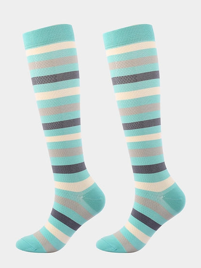 Men's Women's Knee High Socks Training Outdoor Athleisure Stripes Polyester / Cotton Athletic Socks 1 Pair - LuckyFash™