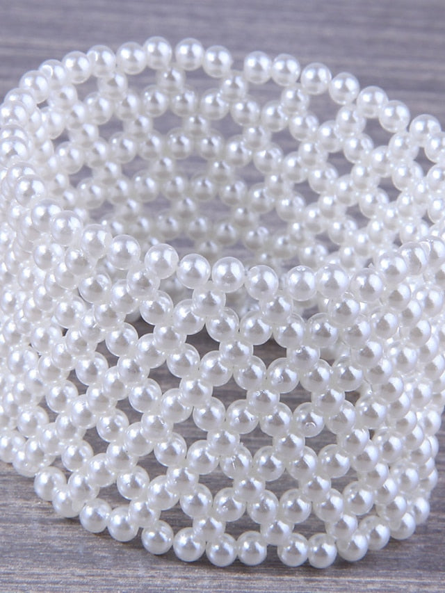 Women's Bead Bracelet Bracelet Retro Fashion Statement Elegant Plastic Bracelet Jewelry White For Gift Holiday Date Birthday Festival - LuckyFash™