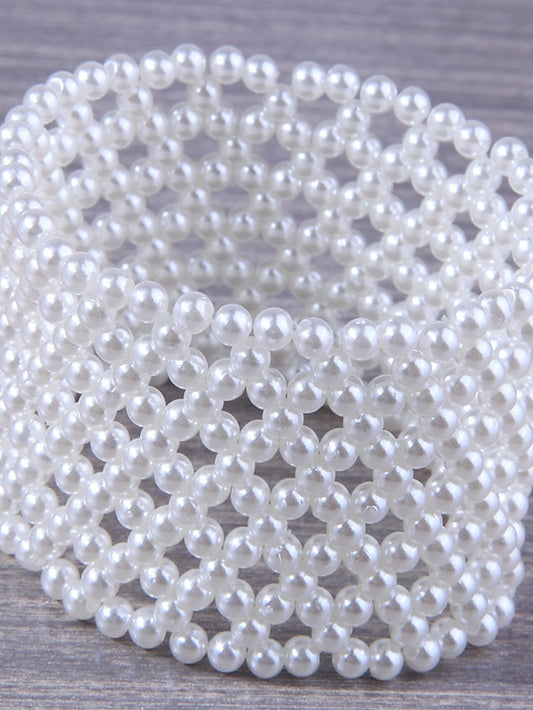 Women's Bead Bracelet Bracelet Retro Fashion Statement Elegant Plastic Bracelet Jewelry White For Gift Holiday Date Birthday Festival - LuckyFash™