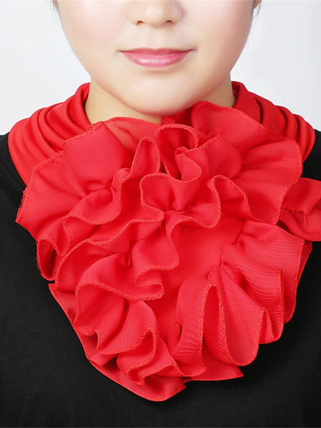 Floral Chiffon Neck Guard False Collar Hedging Scarf Summer Autumn Women Protect Cervical Elastic Bib Headneck - LuckyFash™