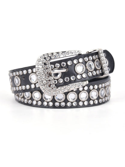 Men's Women's PU Buckle Belt PU Leather Canvas Metal Bucke Crystal Rhinestone Formal Casual Party Daily White Black Yellow - LuckyFash™