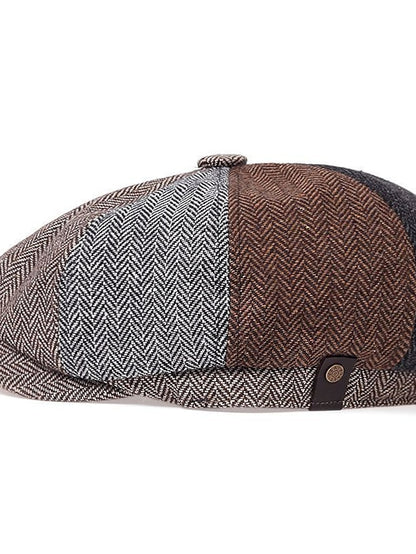 Women's Hat Beret Hat Black Light Brown Brown Outdoor Street Dailywear Print Stripe Windproof Comfort Breathable - LuckyFash™