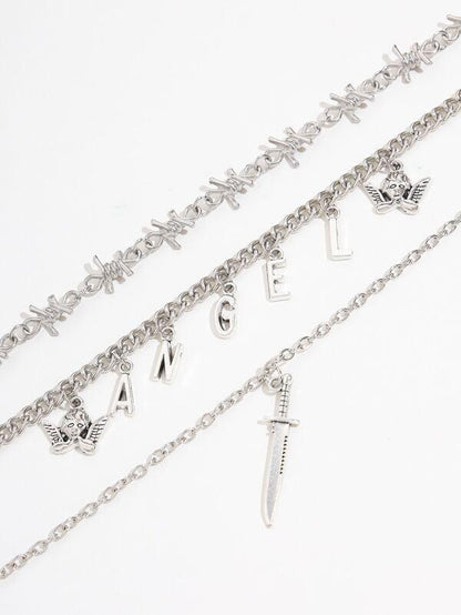 Thorn & Angel Charm Layered Necklace - LuckyFash™