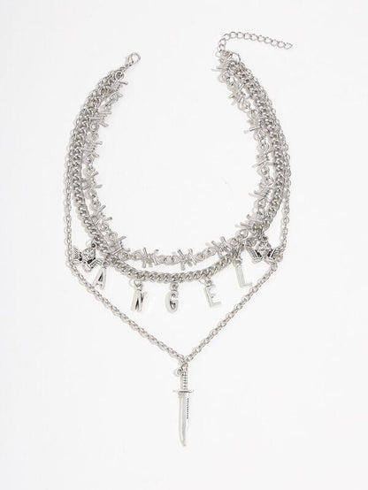 Thorn & Angel Charm Layered Necklace - LuckyFash™