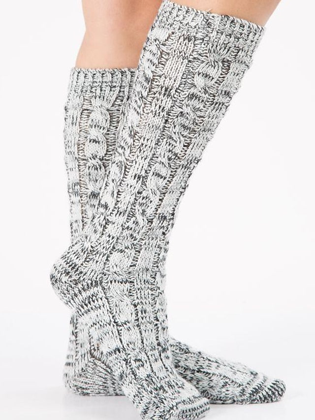 Women's Crew Socks Home Daily Spandex Acrylic Fibers Nylon Basic Casual Classic Warm 1 Pair - LuckyFash™