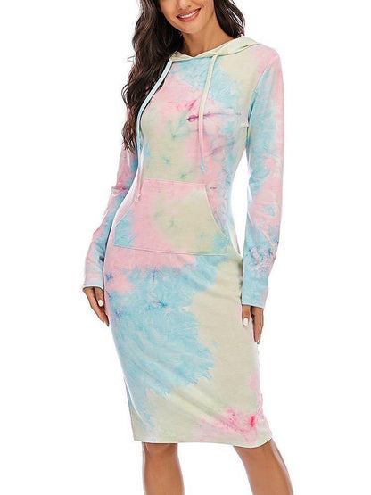 Tie Dye Long Hoodie Dress - LuckyFash™