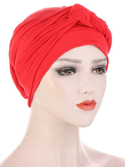 Women Lady Muslim One Half Braid Head Turban Wrap Cover Soft Hat Hair Loss Bonnet Beanies - LuckyFash™