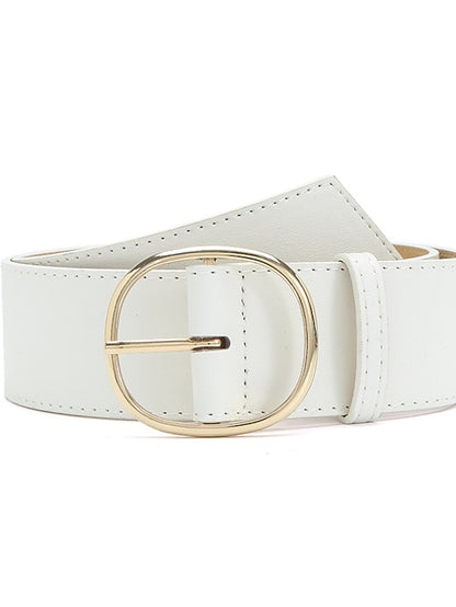 Women's Unisex PU Buckle Belt PU Leather Prong Buckle O-ring Classic Casual Party Work Black White Pink Red - LuckyFash™