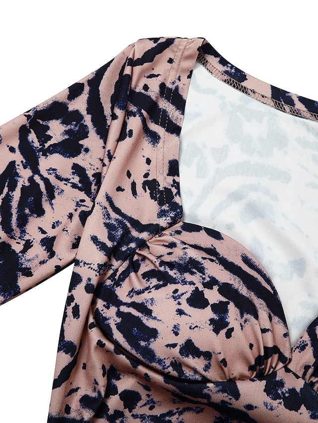 Women's Holiday Dress Bodycon Black gray Pink Light Brown Khaki Red Brown White Black Long Sleeve Floral Pure Color Ruched Fall Spring Boat Neck Stylish Hot Sexy Party Fall Dress 2022 S M L XL XXL - LuckyFash™