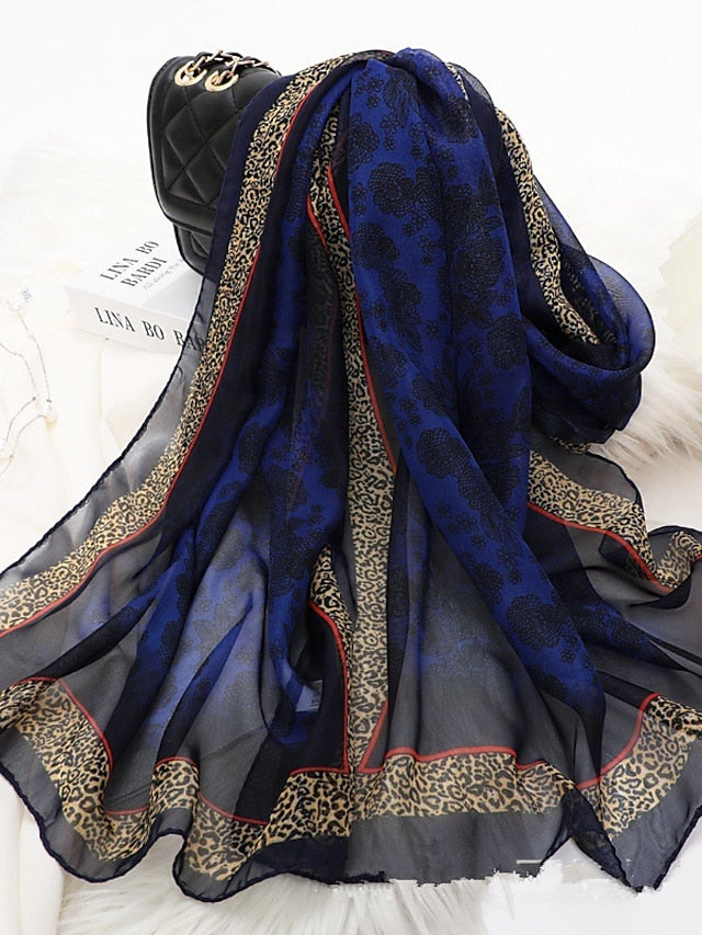 Women's Scarves Daily Holiday Flowers Polyester Bohemia Vintage Retro Warm Casual / Daily 1 PC - LuckyFash™