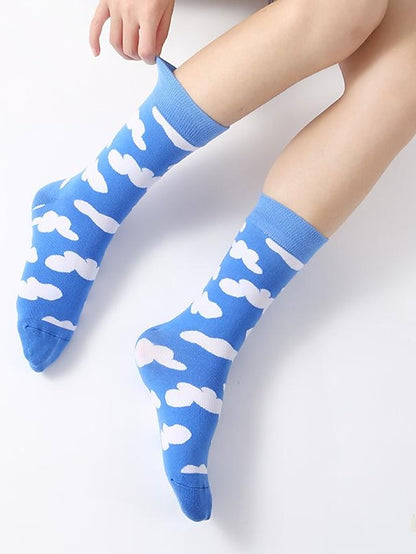 Women's Crew Socks Home Office Daily Spandex Nylon Cotton Basic Casual Classic Warm Elastic 1 Pair - LuckyFash™