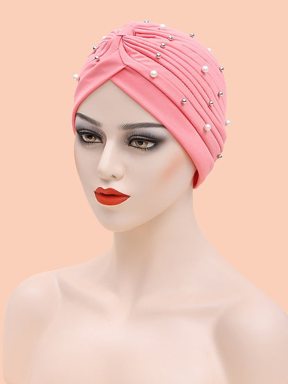 Women's Beanie / Slouchy Party Dailywear Sports Outdoor Beaded Pure Color Red Blue Hat Basic Brown Pink Fall Winter - LuckyFash™