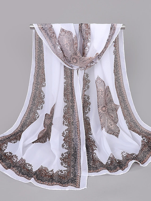 Women's Scarves Gift Daily Holiday Chiffon Vacation Classical Vintage Retro Dancing Casual 1 PC - LuckyFash™