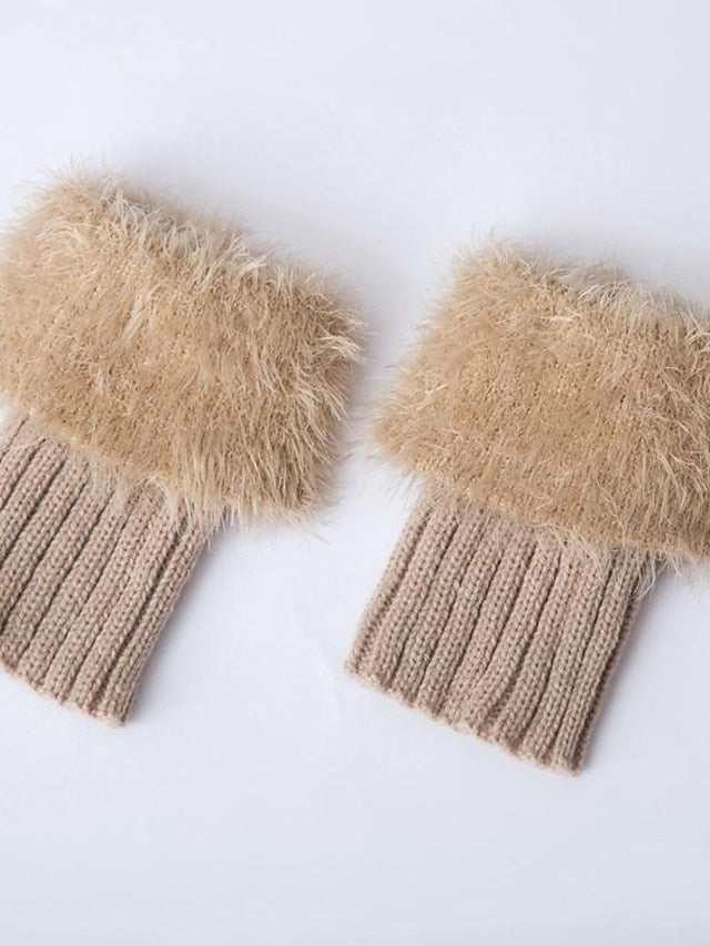 Leg Warmers Boot Cuffs Work Daily Solid Color Acrylic Fibers Basic Classic Warm 1 Pair for Women - LuckyFash™