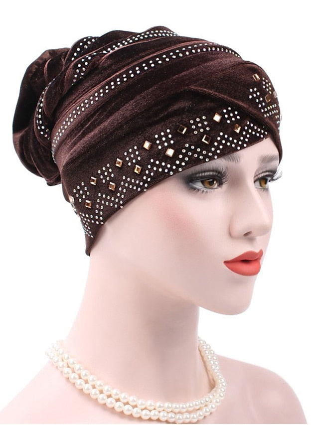 Solid Color Inner Hijabs Muslim Turban Caps For Women With Drill Ethnic Islamic Wrap Head Turbante Ready To Wear Hijab Bonnet - LuckyFash™