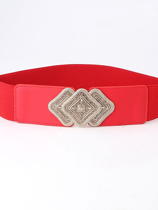 Women's Belt PU White Black Camel Red Wide Belt Outdoor Dailywear Daily Holiday Pure Color / Spring / Summer / Fall / Winter - LuckyFash™