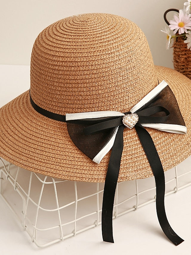 Women's Sun Hat Straw Hat Daily Holiday Straw Vacation Beach Sunscreen 1 pcs - LuckyFash™