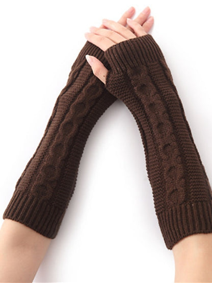 Unisex Fingerless Gloves Date Vacation Casual Daily Solid / Plain Color Knitting Warm Ups Warm 1 Pair - LuckyFash™