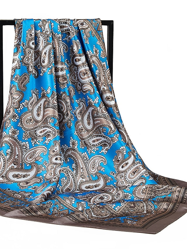 Summer Muslim Shawls 90X90CM Beach Kerchief Print Square Scarves New Style Sunscreen Headcloth - LuckyFash™