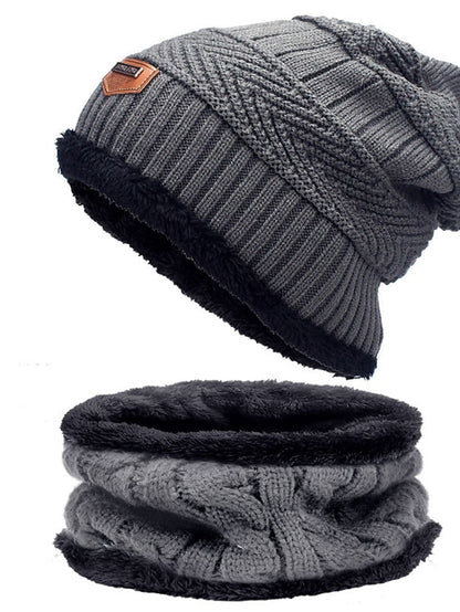 Men's Women's Slouchy Beanie Hat Winter Warm Set Outdoor Home Daily Solid / Plain Color Knitting Casual Casual / Daily 1 Pack - LuckyFash™