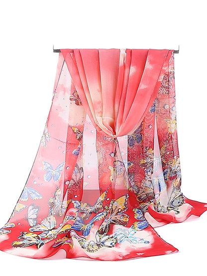 Women's Scarves Shawl Daily Holiday Animal Chiffon Casual Vintage Retro Sunscreen Outdoor Casual 1 PC - LuckyFash™