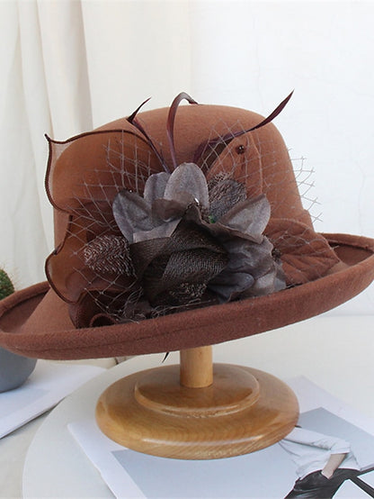 Women's Hat Bucket Hat Black Purple Yellow Party Outdoor Dailywear Floral Floral Portable Windproof Comfort - LuckyFash™