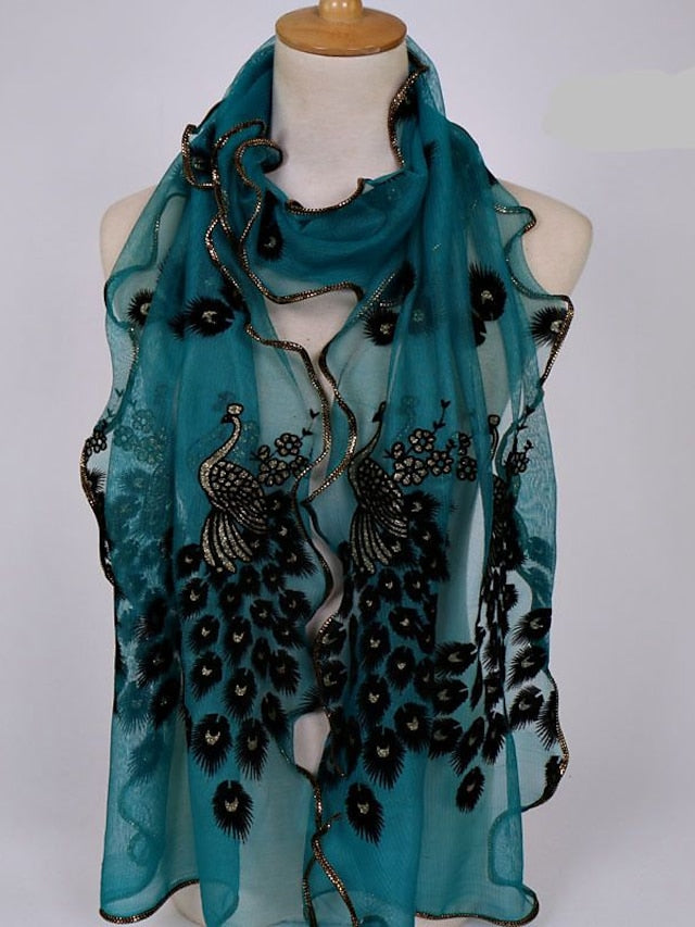 Women's Chiffon Scarf Dailywear Date Blue Scarf Animal - LuckyFash™