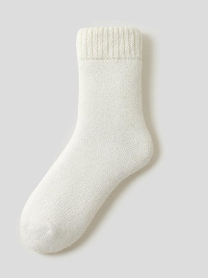 Women's Crew Socks Thick Winter Warm Socks Home Office Work Solid Color Wool Spandex Nylon Basic Casual Classic Warm Casual 1 Pair - LuckyFash™