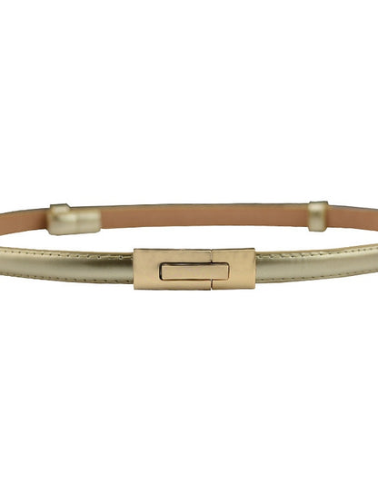 Women's Skinny Belt Party Street Dailywear Holiday Gold Silver Belt Pure Color Blue Fall Winter Spring Summer - LuckyFash™