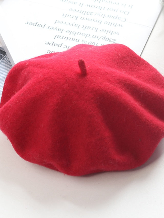 Women's Hat Beret Hat Winter Hats Green Black Purple Outdoor Street Dailywear Knit Pure Color Comfort Warm Breathable - LuckyFash™